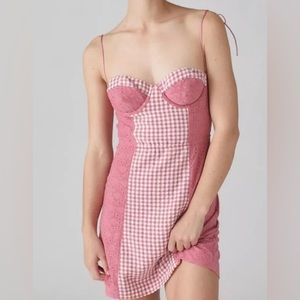 Urban Outfitters Felicity Eyelet Bustier Mini Dress